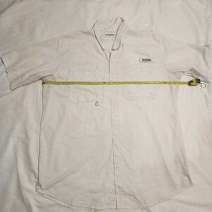 Mens‎ XXL White Columbia PFG Button Down Short Sleeve Shirt